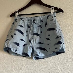 Princess Sara Women's Blue Slash Pocket Sweat Boyfriend Shorts Size 30